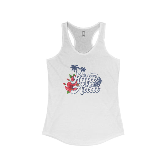 Hafa Adai White Racerback Tank